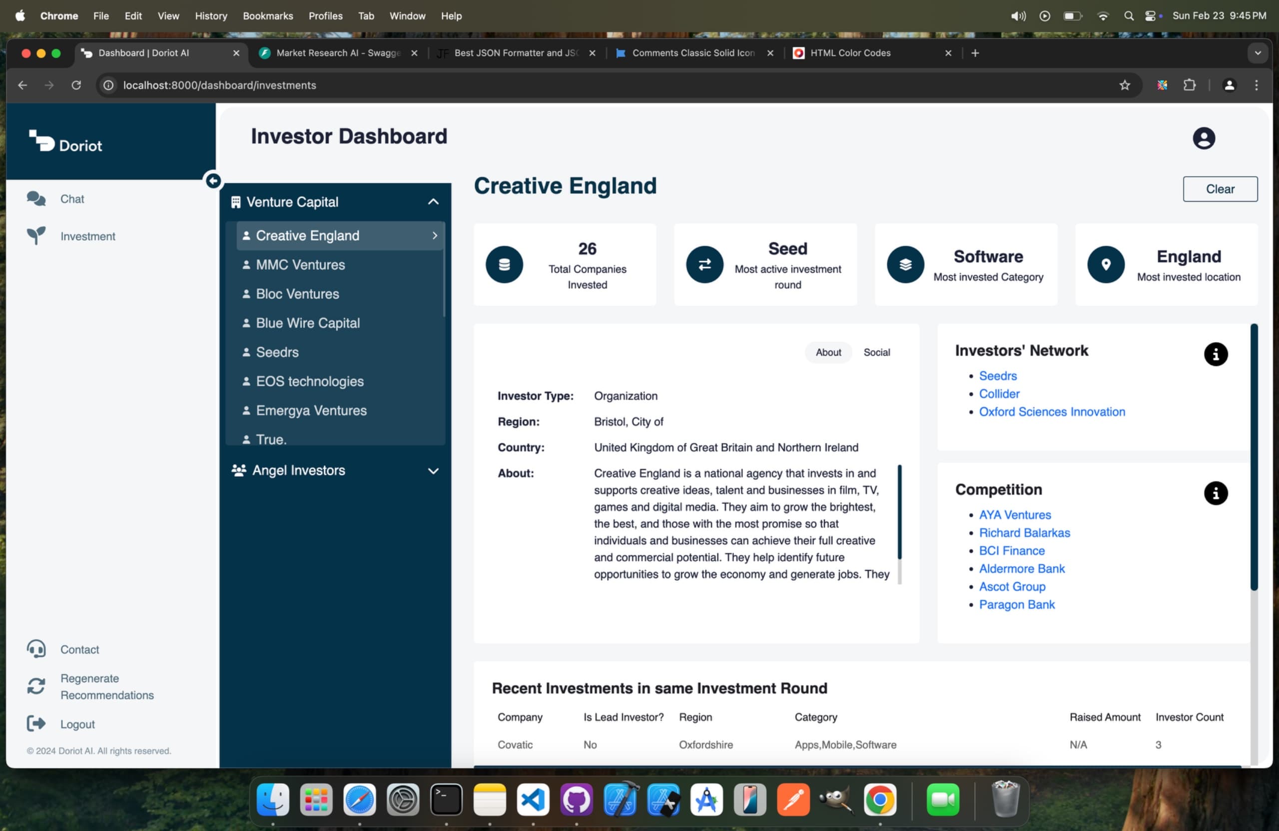 Doriot — Investor dashboard