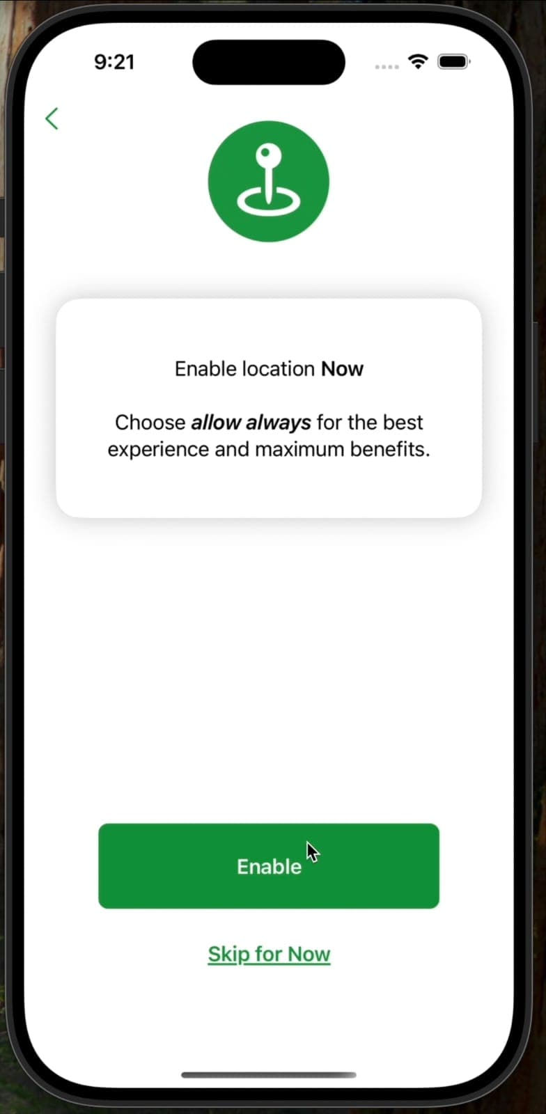 Swipe It — Location permission